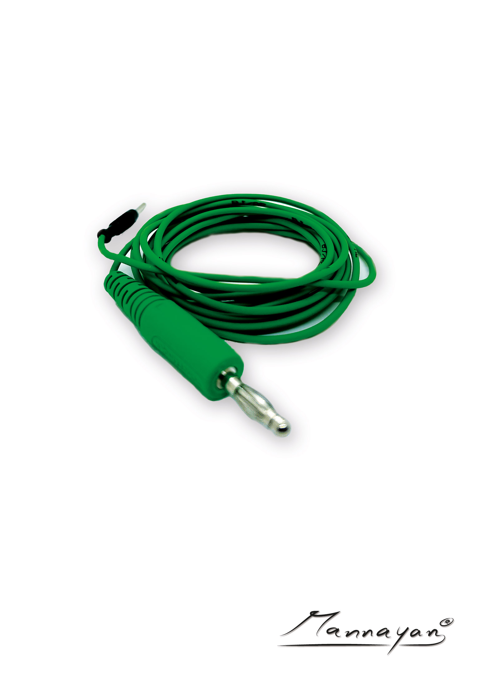 Cable (2,5 m) con adaptador de conector para electrodos textiles de superficie (verde)