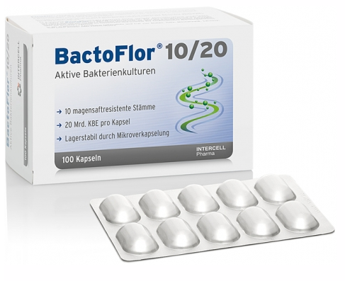 BactoFlor 10 / 20 (100 cápsulas) Bactoflor 10/20, Probiotisches Nahrungsergänzungsmittel von Intercell
