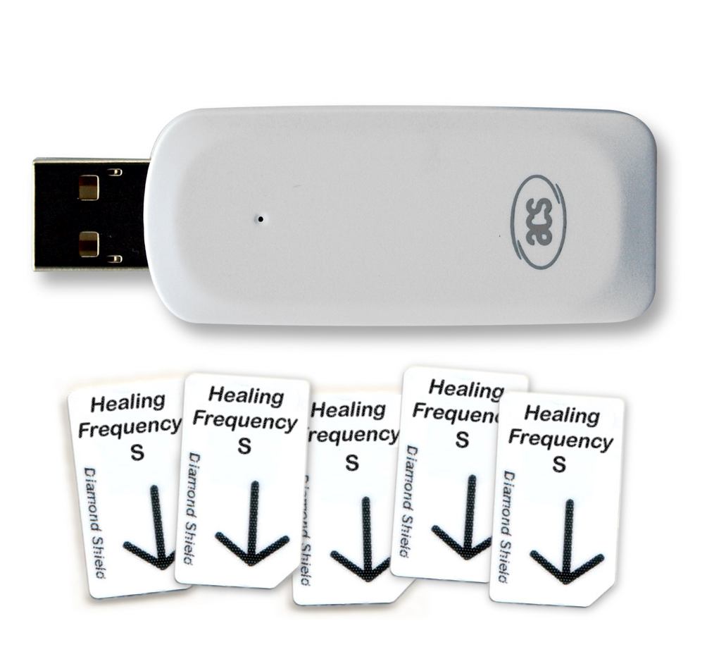 Healing Frequency Starter Set groß, mit 5x Standard Chipkarten und 1x USB- Chipkartenschreiber